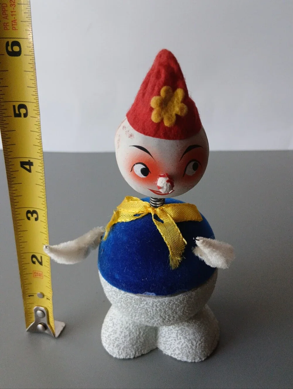 Vintage Paper Mache Snowman Candy Container Bobble Head Western Germany.